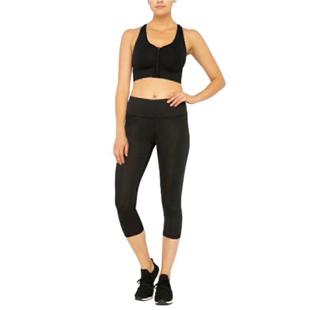 Copper fit black essential energy compression capri leggings size M